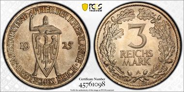 1925-A 3 Mk 1000 Years J-321 MS65