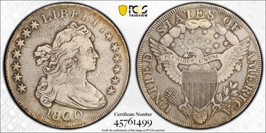 1800 $1 BB-194, Dotted Date N1