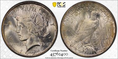 1923 $1 VAM 1AA Extra Hair MS64