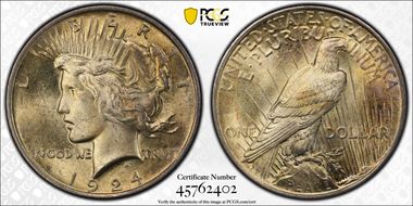 1924 $1 VAM 1G Wing Break MS64