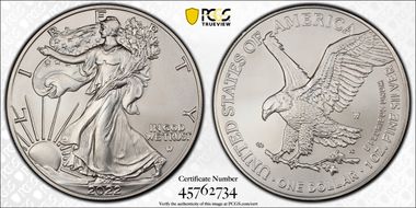 2022-W $1 Burnished Silver Eagle SP70
