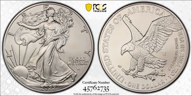 2022-W $1 Burnished Silver Eagle SP70