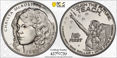 2021-P $1 Christa McAuliffe PR69DCAM