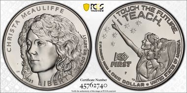 2021-P $1 Christa McAuliffe PR69DCAM