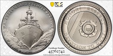 (2022-P) Medal U.S. Coast Guard 1oz Ag, Matte MS70