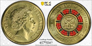 2019-C $2 100 Years of Repatriation Colorized MS68