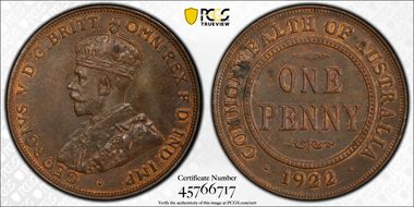 1922 1D English obverse MS63BN