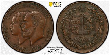 1927 Medal 60th Ann. Confederation Ae BHM-4215 AU55BN