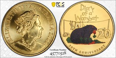 2022 20C Diary of a Wombat  Gold Plated MS69
