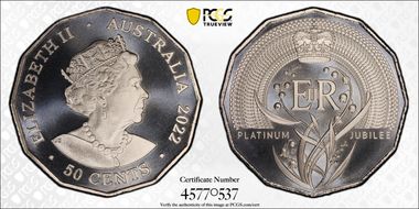 2022 50C Elizabeth II Platinum Jubilee MS69