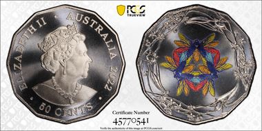 2022 50C Christmas Beetles Colorized MS69