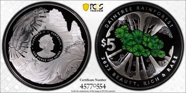 2022 $5 Daintree Rainforest Colorized PR70DCAM