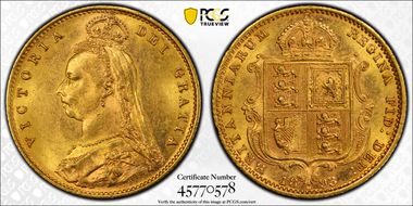 1893-M 1/2 Sov S-3870B Jubilee Head MS62