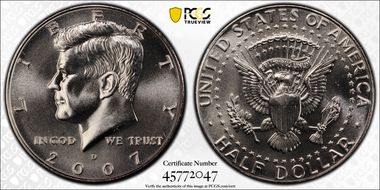 2007-D 50C Satin Finish SP67