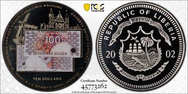 2002 $10 Goodbye Dutch Currency MS68