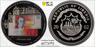 2002 $10 Goodbye Finnish Currency MS68