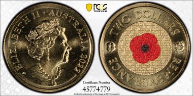 2022-C $2 Remembrance Day Colorized MS67