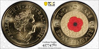 2022-C $2 Remembrance Day Colorized MS67