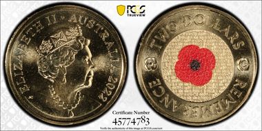 2022-C $2 Remembrance Day Colorized MS68
