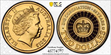2013-C $2 Coronation Colorized MS67