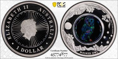 2014-P $1 Masked Owl - Opal PR69DCAM