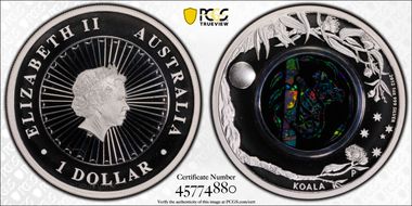 2012-P $1 Koala Ag-Opal PR69DCAM