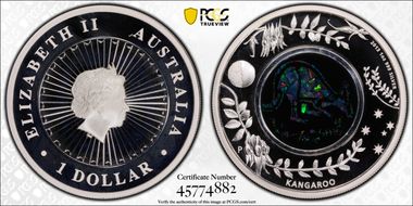 2013-P $1 Kangaroo Ag Opal PR69DCAM