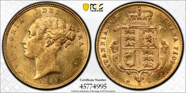 1881-M 1/2 Sov S-3863B AU58