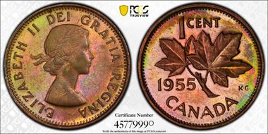 1955 1C Strap MS65RB