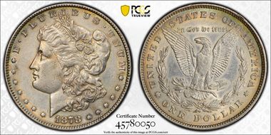 1878 8TF $1 VAM 17, Diagonal in 8 N1