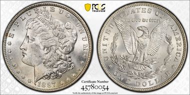 1887 $1 VAM 12, Alligator Eye MS63