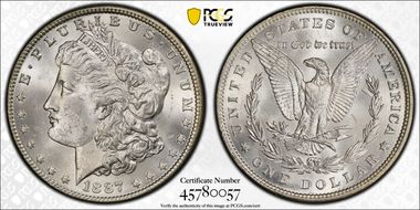 1887 $1 VAM 12, Alligator Eye MS64