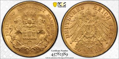 1913-J 20 Mk J-212  Au MS65