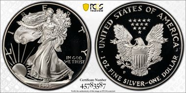 1993-P $1 Silver Eagle PR69DCAM