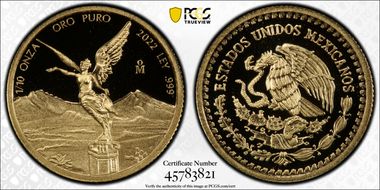 2022-Mo 1/10 oz Libertad Au PR69DCAM