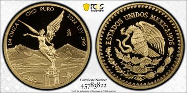 2022-Mo 1/4 oz Libertad Au PR70DCAM