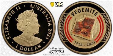 2023 $1 Vegemite Centenary Colorized PR70DCAM