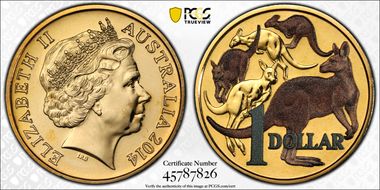 2014 $1 Mob of Roos AlBr Colorized MS67