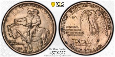 1925 50C Stone Mtn. - TEXAS/VA MS63