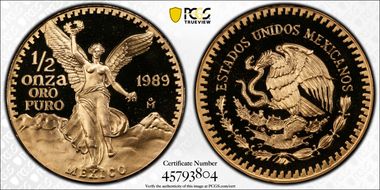 1989-Mo 1/2 oz Libertad Au PR69DCAM