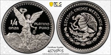 1989-Mo 1/4 oz Libertad Pt PR70DCAM