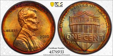 2010-D 1C Shield MS64BN