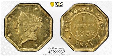 1853 G$1 BG-522 MS62