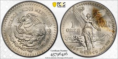 1983-Mo Onza Libertad Ag MS66