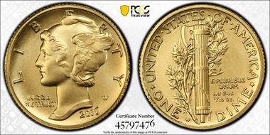 2016-W 10C 100th Anniversary Gold SP70