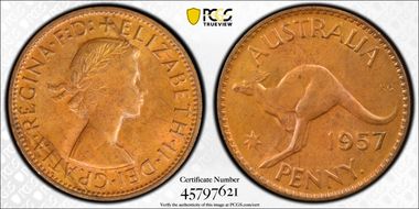 1957 Y. (p) 1D MS64RB
