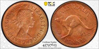 1958 Y. (p) 1D MS64RB