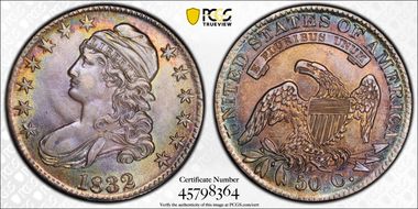 1832 50C Small Letters MS62