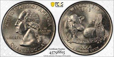 2004-D 25C Wisconsin MS65