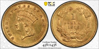 1859 G$1 MS62